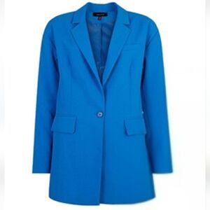 Karen Millen Essential Oversized Blazer Cobalt Blue Single Breasted US Size 2